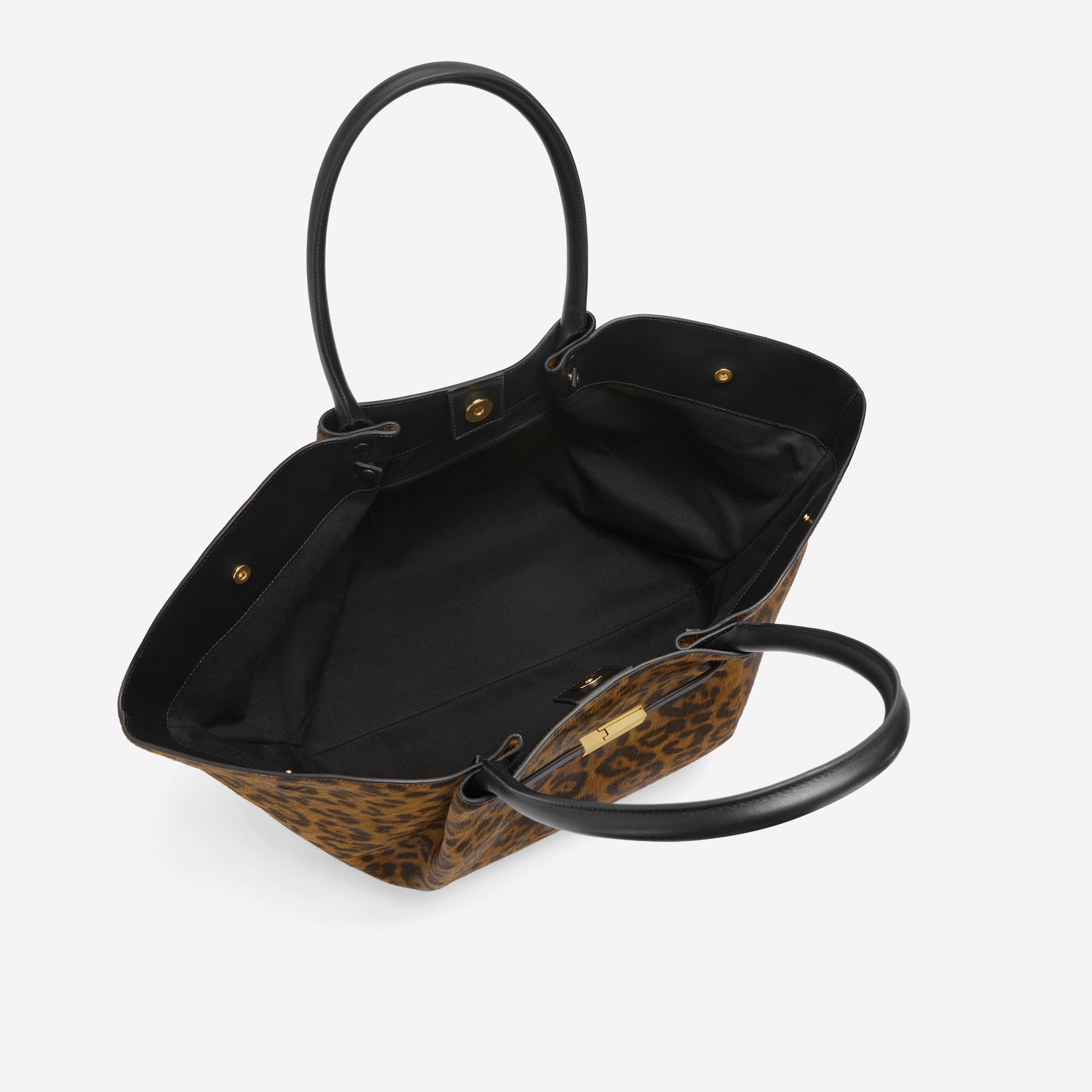DeMellier The New York leopard-effect calf hair & black smooth
