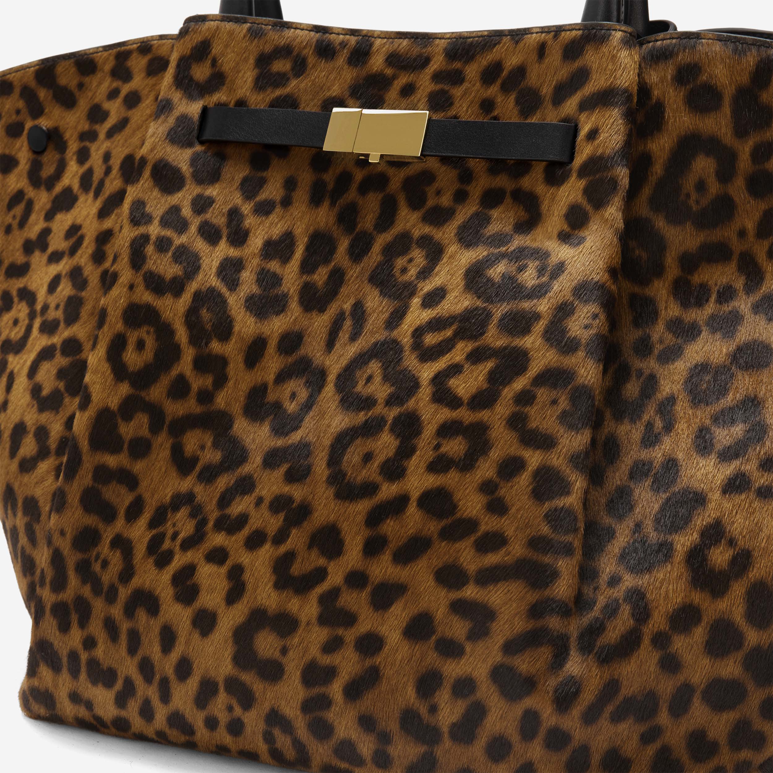 DeMellier The New York leopard-effect calf hair & black smooth