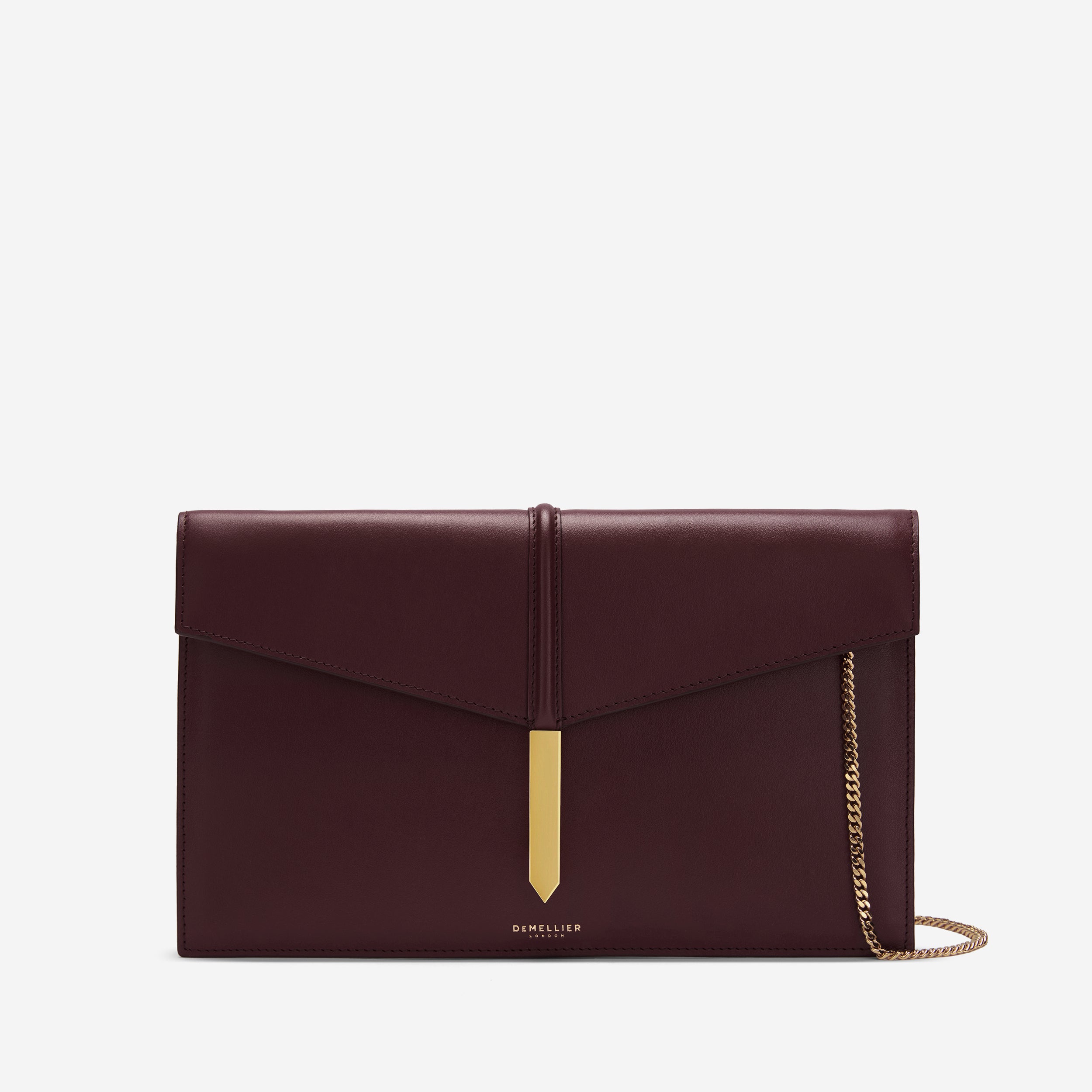 DeMellier The Tokyo Clutch burgundy smooth