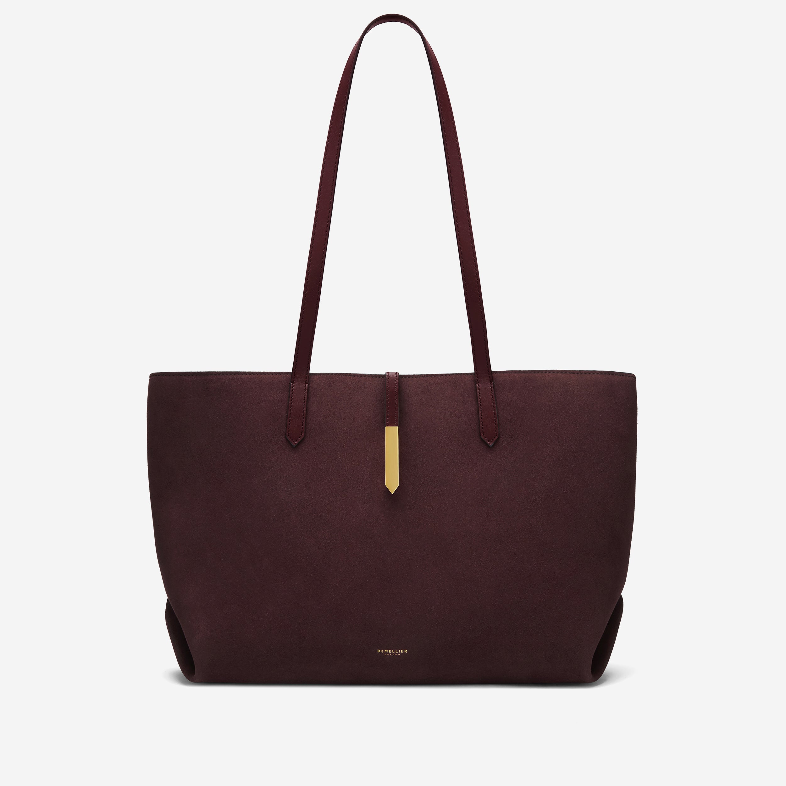 DeMellier The Tokyo Tote burgundy suede & burgundy smooth