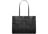 Tory Burch T Monogram Embossed Tote Black