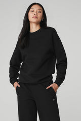 Alo Yoga Renown Heavy Weight Crew Neck Pullover - Black