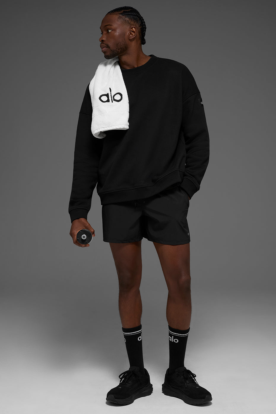 Alo Yoga Renown Heavy Weight Crew Neck Pullover - Black
