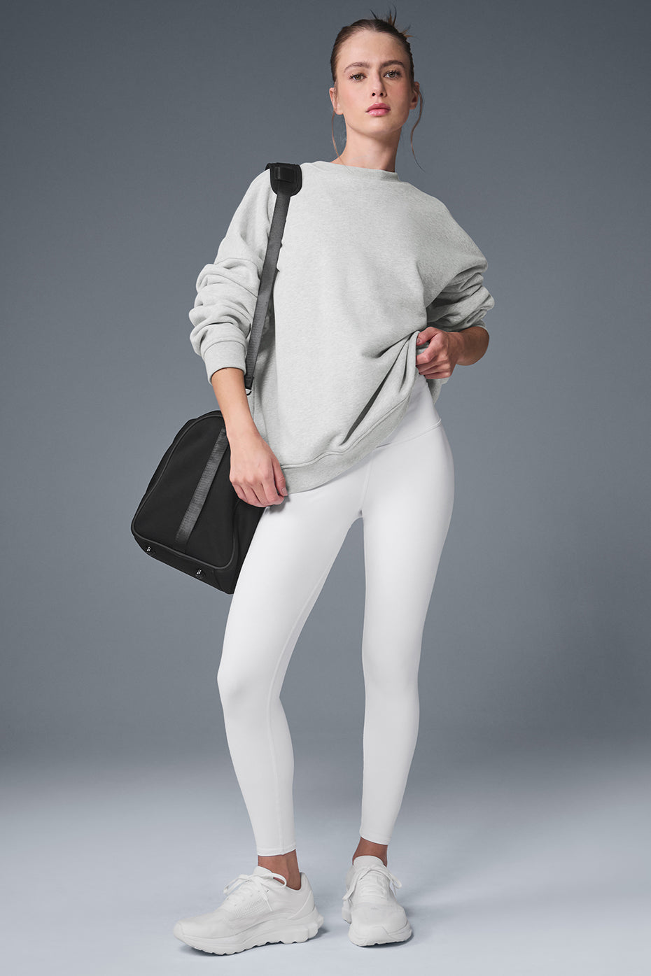 Alo Yoga Renown Heavy Weight Crew Neck Pullover - Athletic Heather Grey