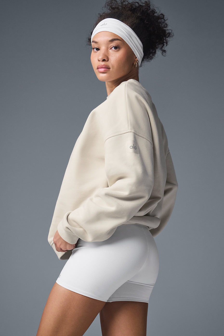 Alo Yoga Renown Heavy Weight Crew Neck Pullover - Bone