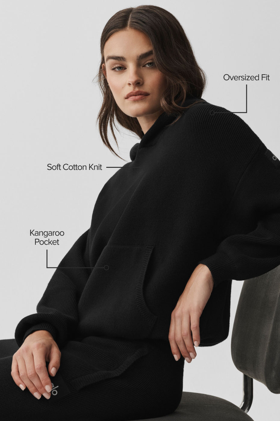 Alo Yoga Scholar Hooded Sweater - Black