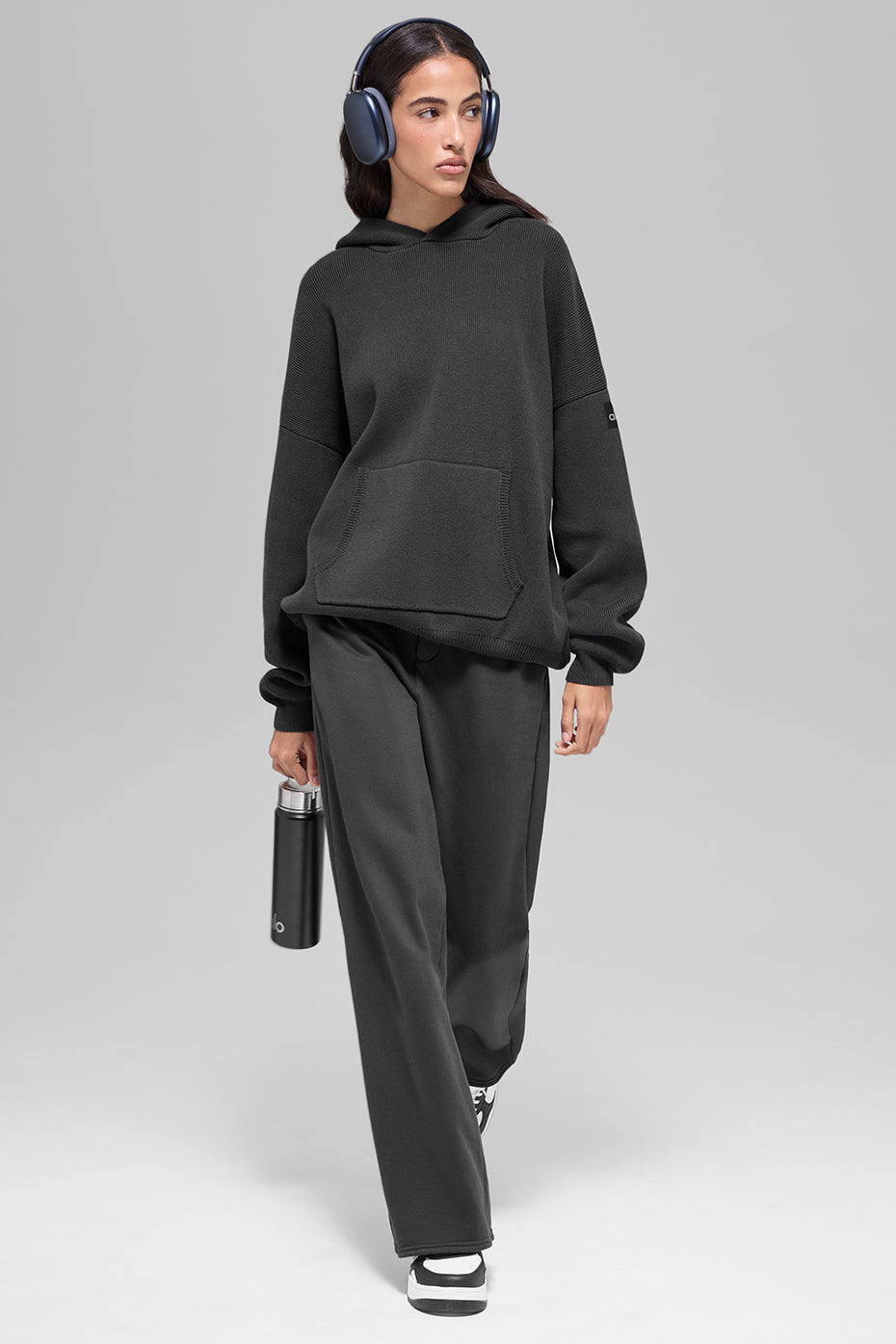 Alo Yoga Scholar Hooded Sweater - Anthracite