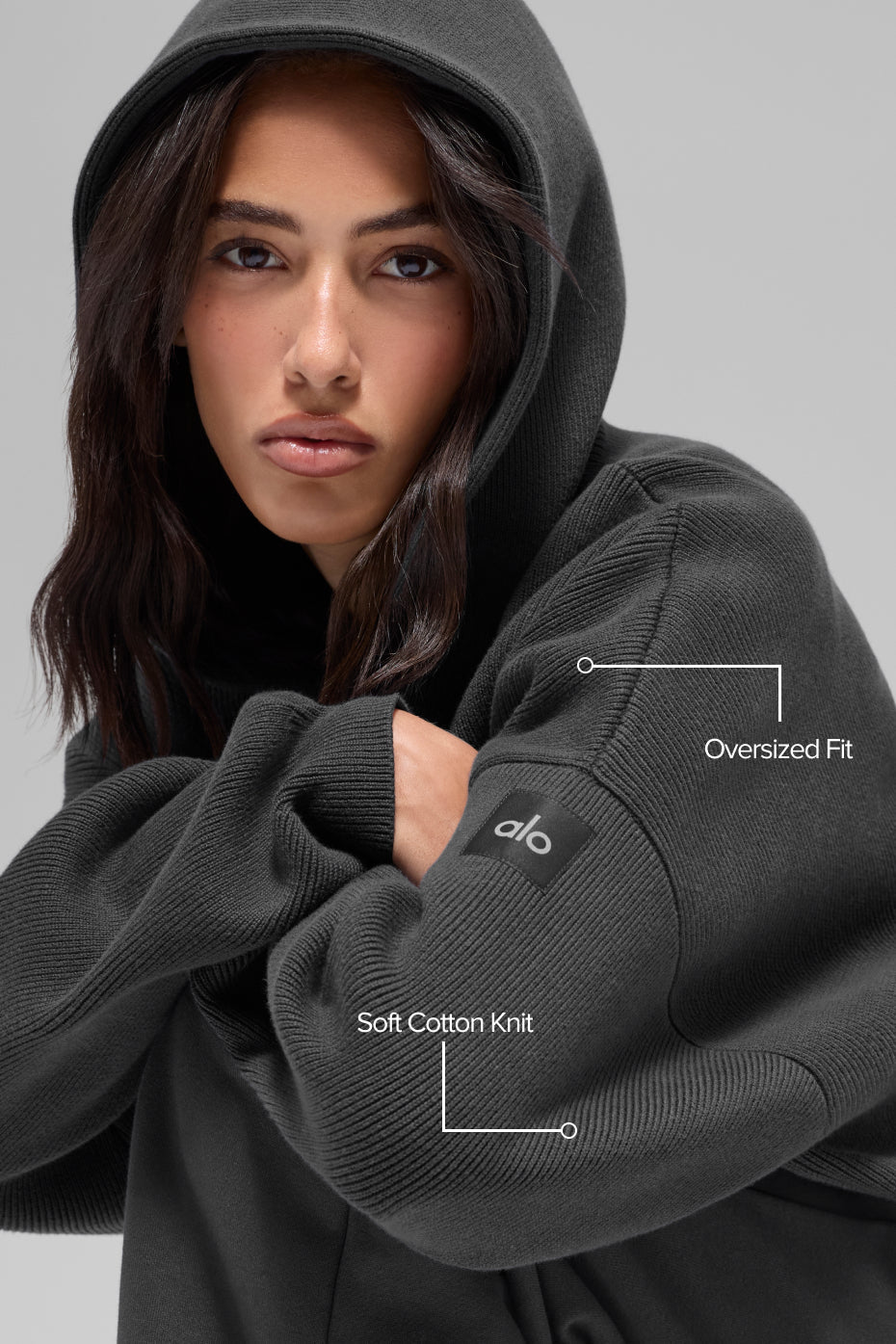 Alo Yoga Scholar Hooded Sweater - Anthracite