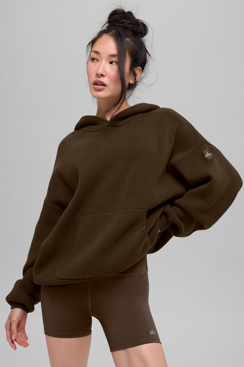 Alo Yoga Scholar Hooded Sweater - Espresso