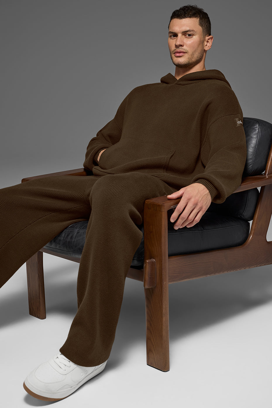 Alo Yoga Scholar Hooded Sweater - Espresso