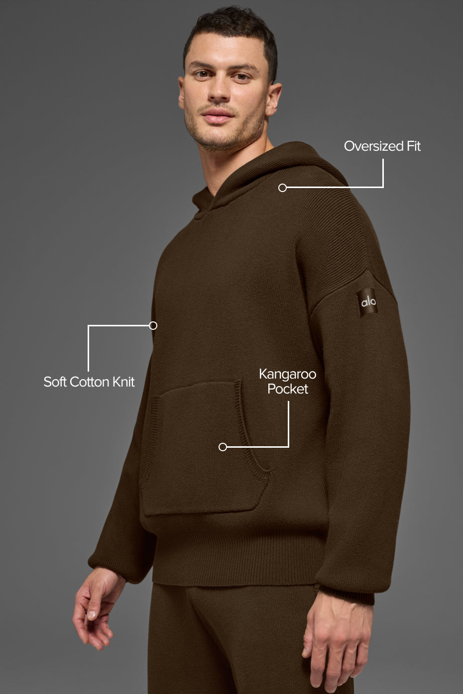 Alo Yoga Scholar Hooded Sweater - Espresso