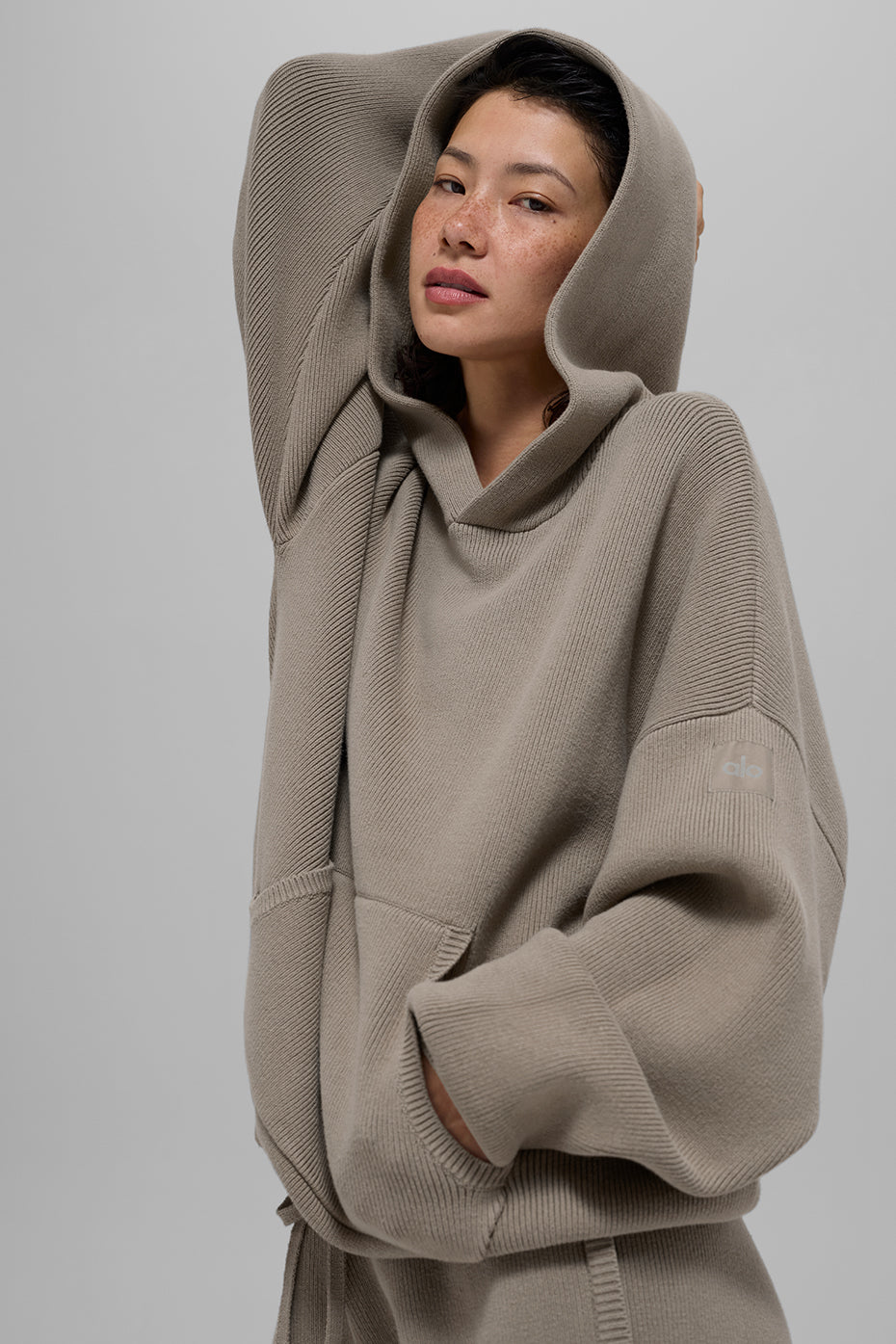 Alo Yoga Scholar Hooded Sweater - Light Cocoa