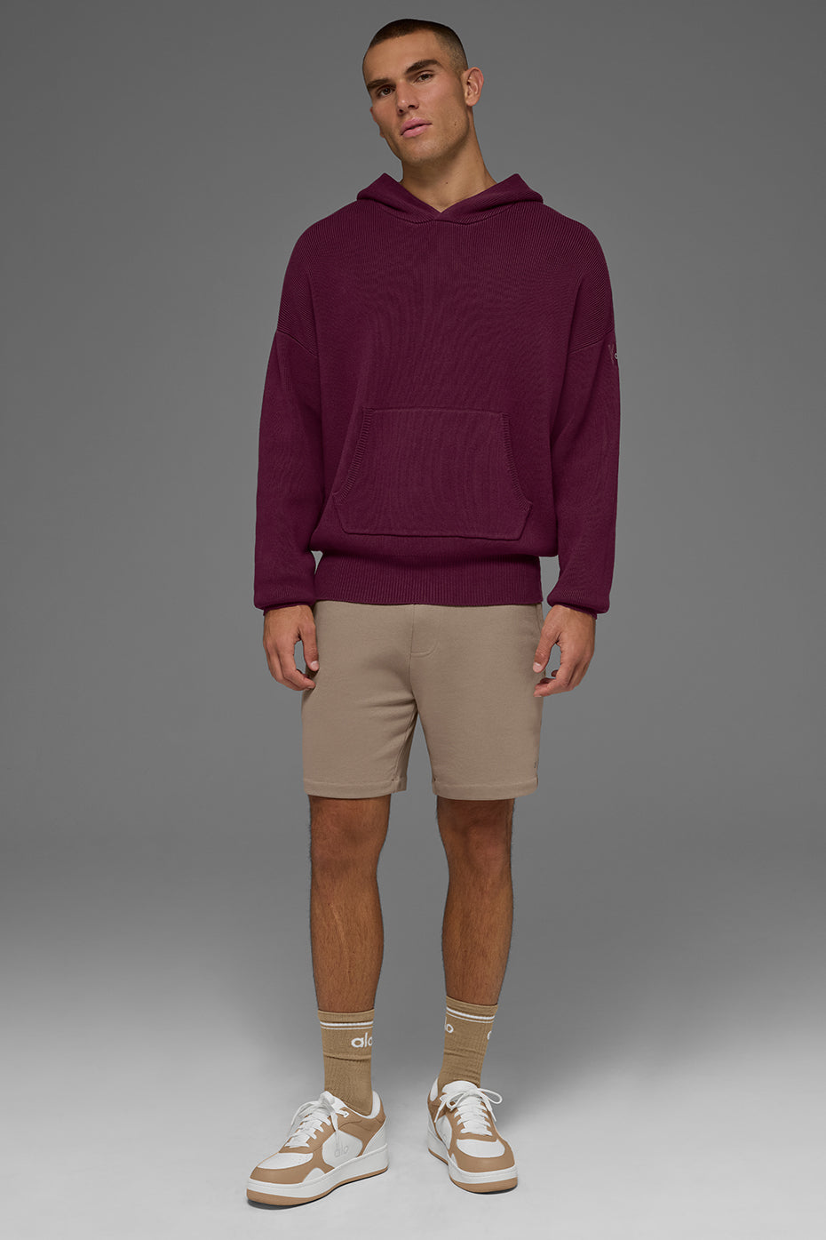 Alo Yoga Scholar Hooded Sweater - Burgundy