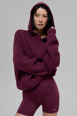 Alo Yoga Scholar Hooded Sweater - Burgundy