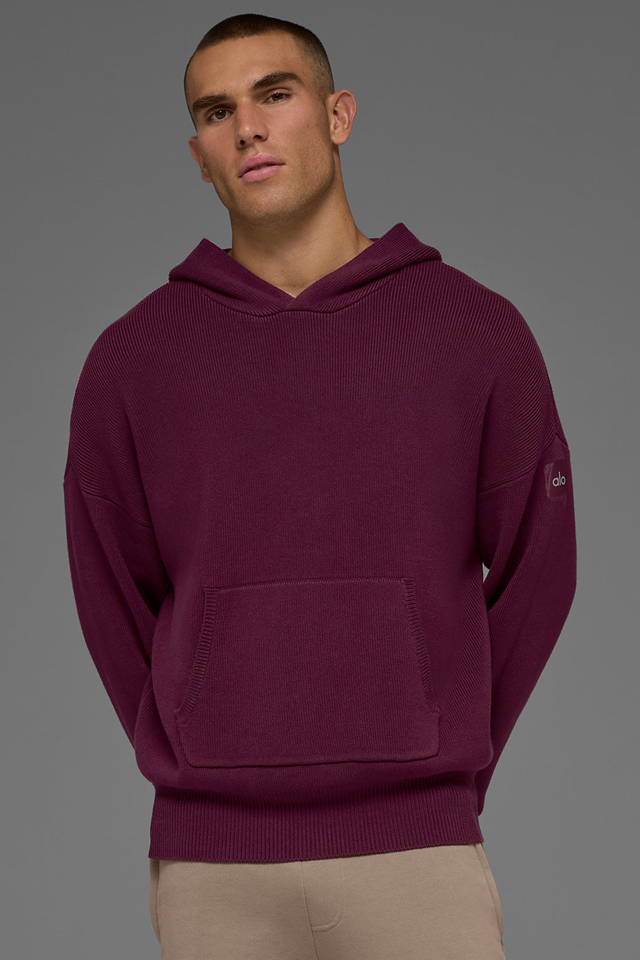 Alo Yoga Scholar Hooded Sweater - Burgundy