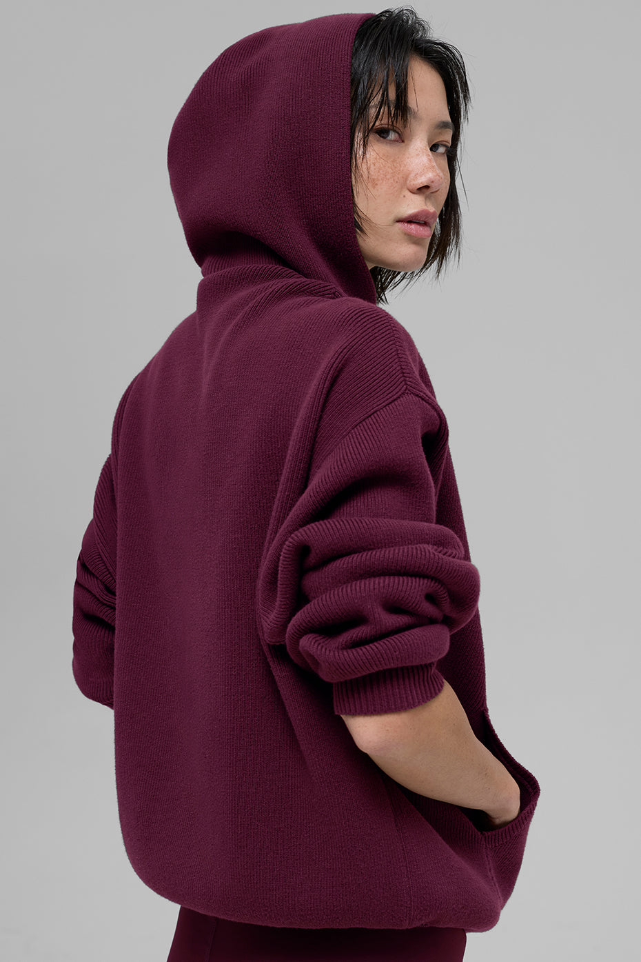 Alo Yoga Scholar Hooded Sweater - Burgundy