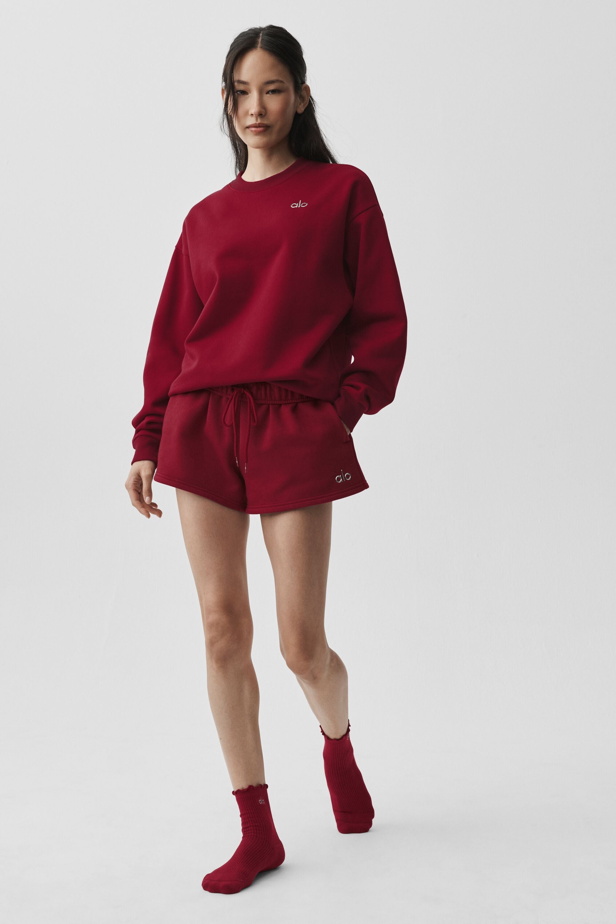 Alo Yoga Accolade Crew Neck Pullover - Summer Romance Red