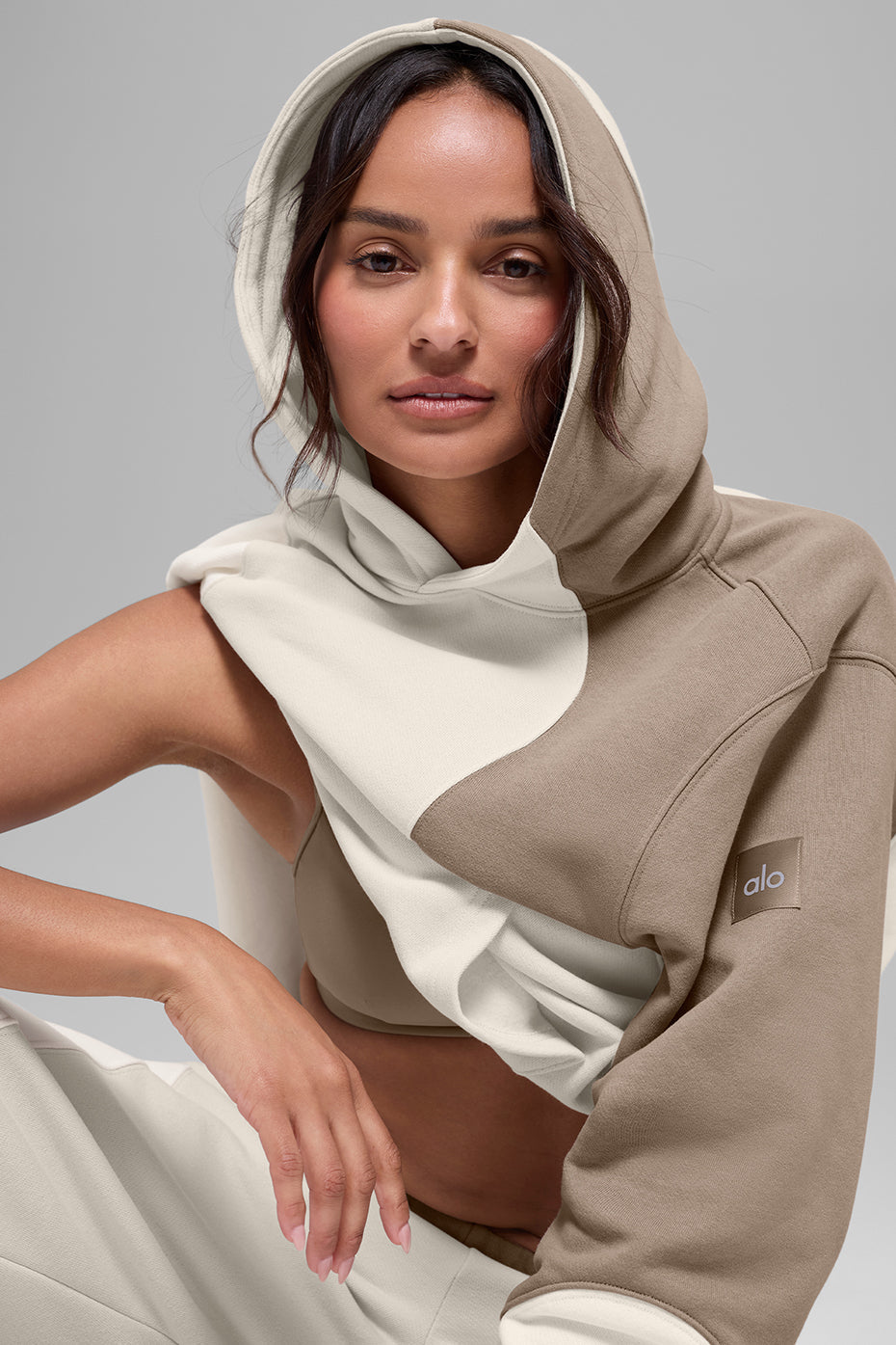 Alo Yoga Make Waves Hoodie - Ivory/Bone/Gravel