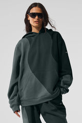 Alo Yoga Make Waves Hoodie - Charcoal Green Tonal