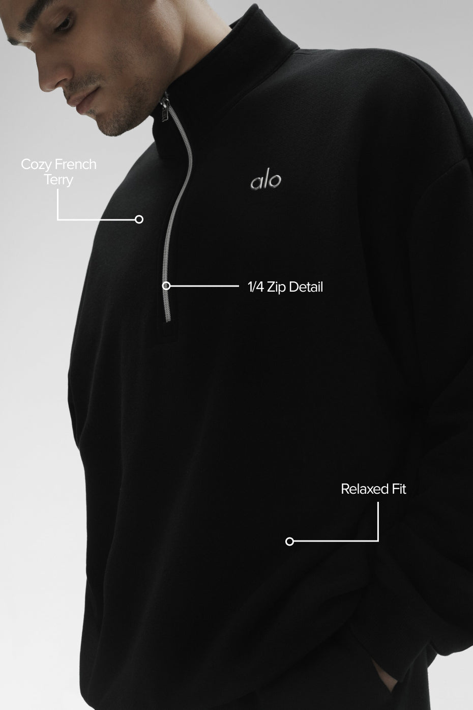 Alo Yoga Accolade 1/4 Zip Pullover - Black