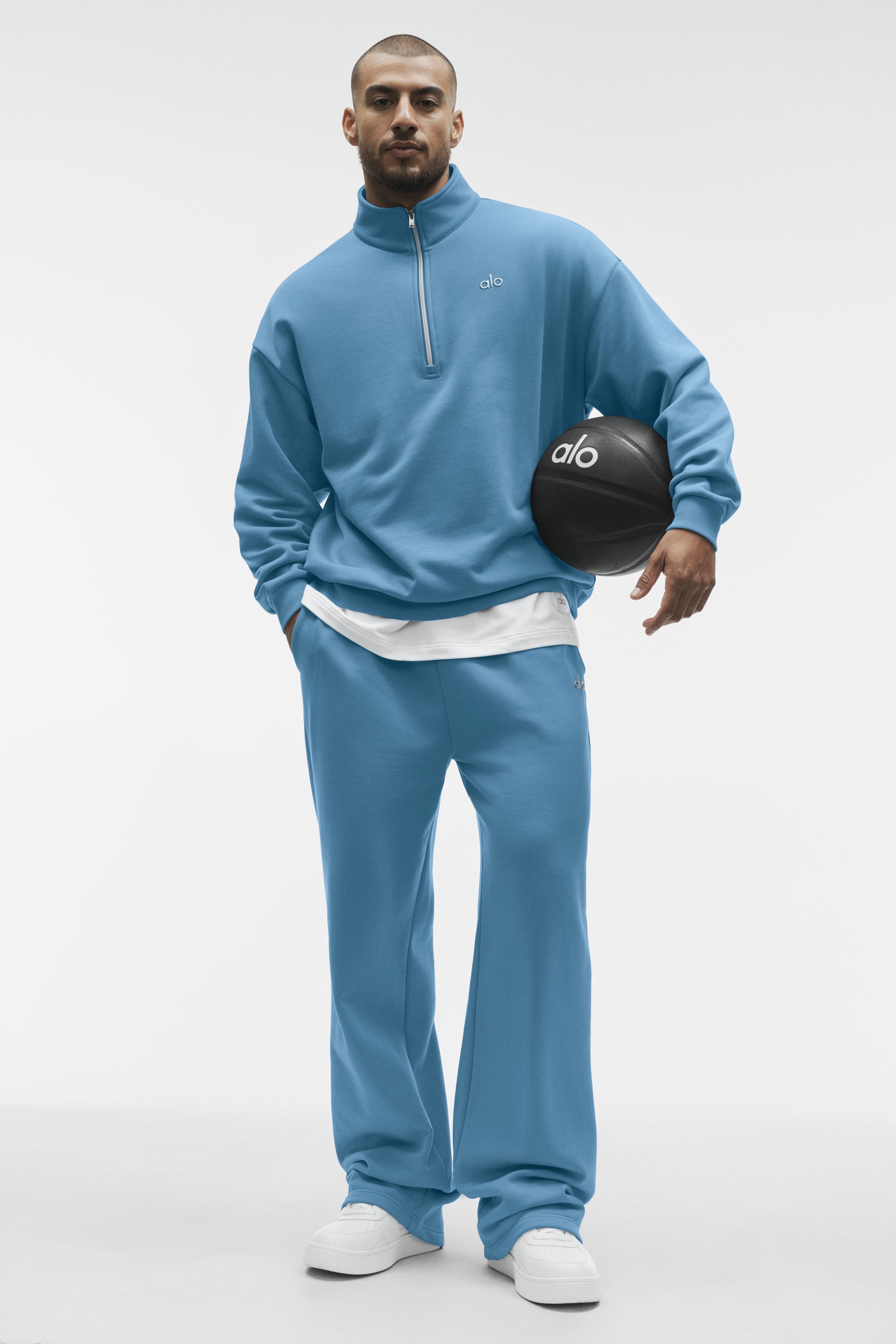 Alo Yoga Accolade 1/4 Zip Pullover - California Blue