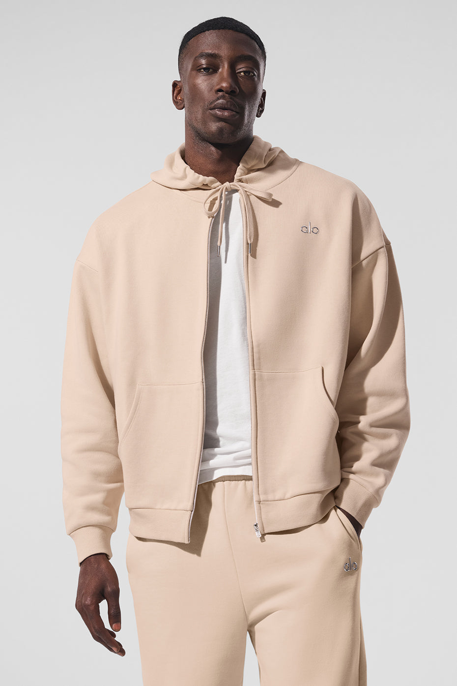 Alo Yoga Accolade Full Zip Hoodie - Macadamia