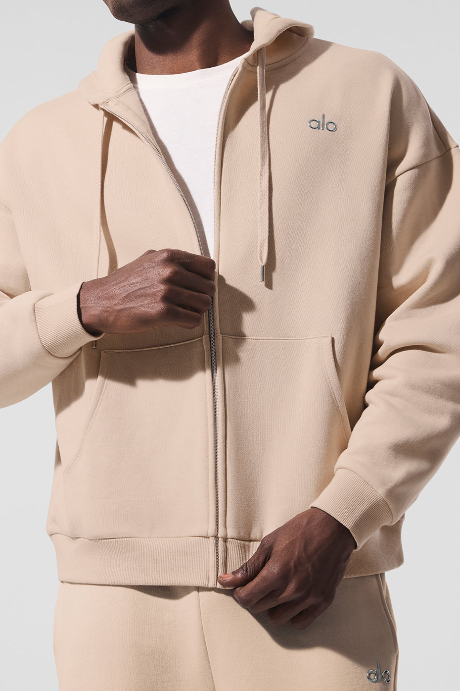Alo Yoga Accolade Full Zip Hoodie - Macadamia