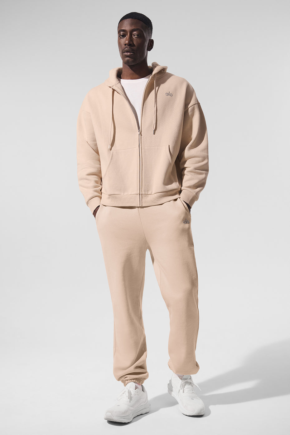 Alo Yoga Accolade Full Zip Hoodie - Macadamia
