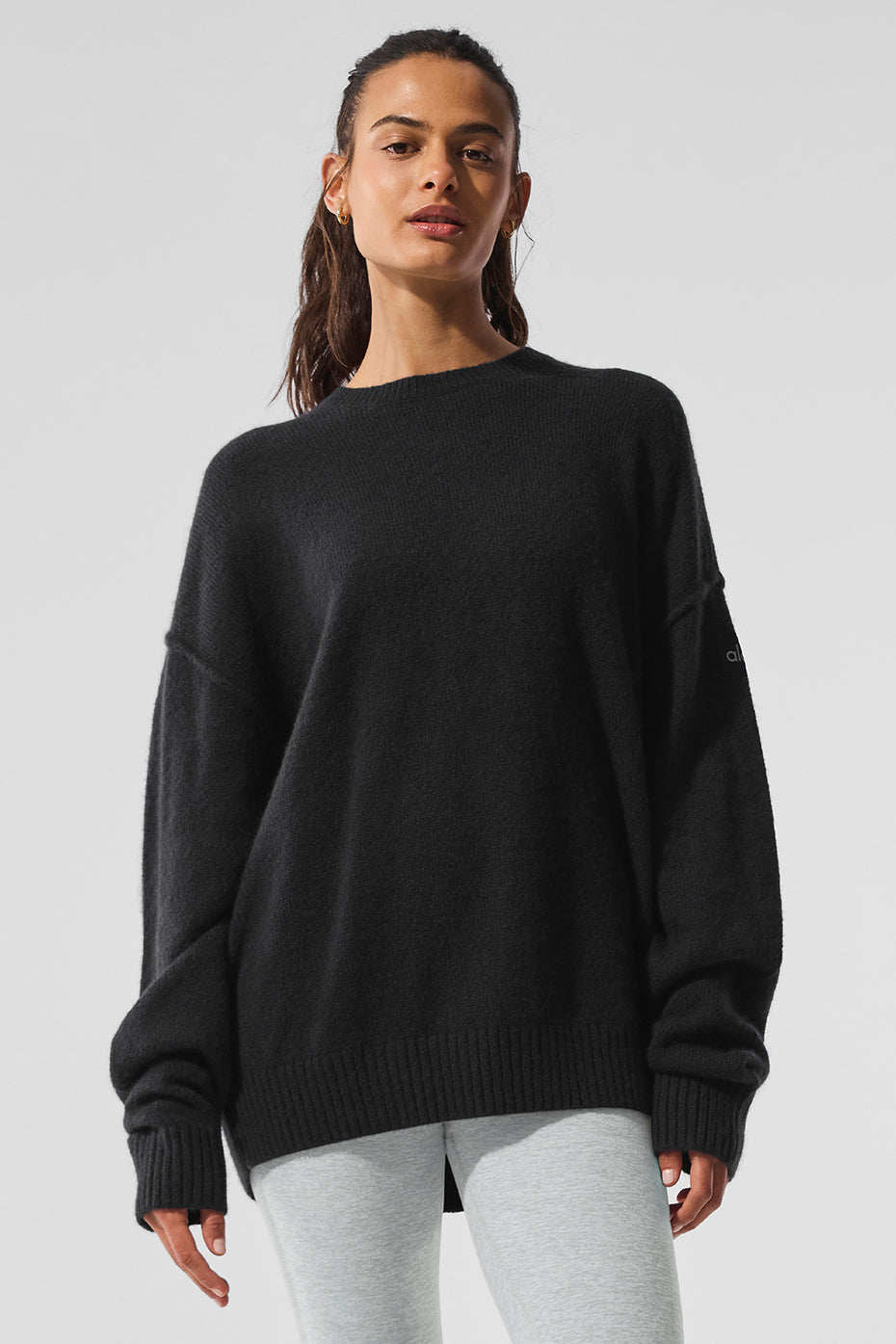 Alo Yoga Unisex Wool Cashmere New Class Crewneck Sweater - Black