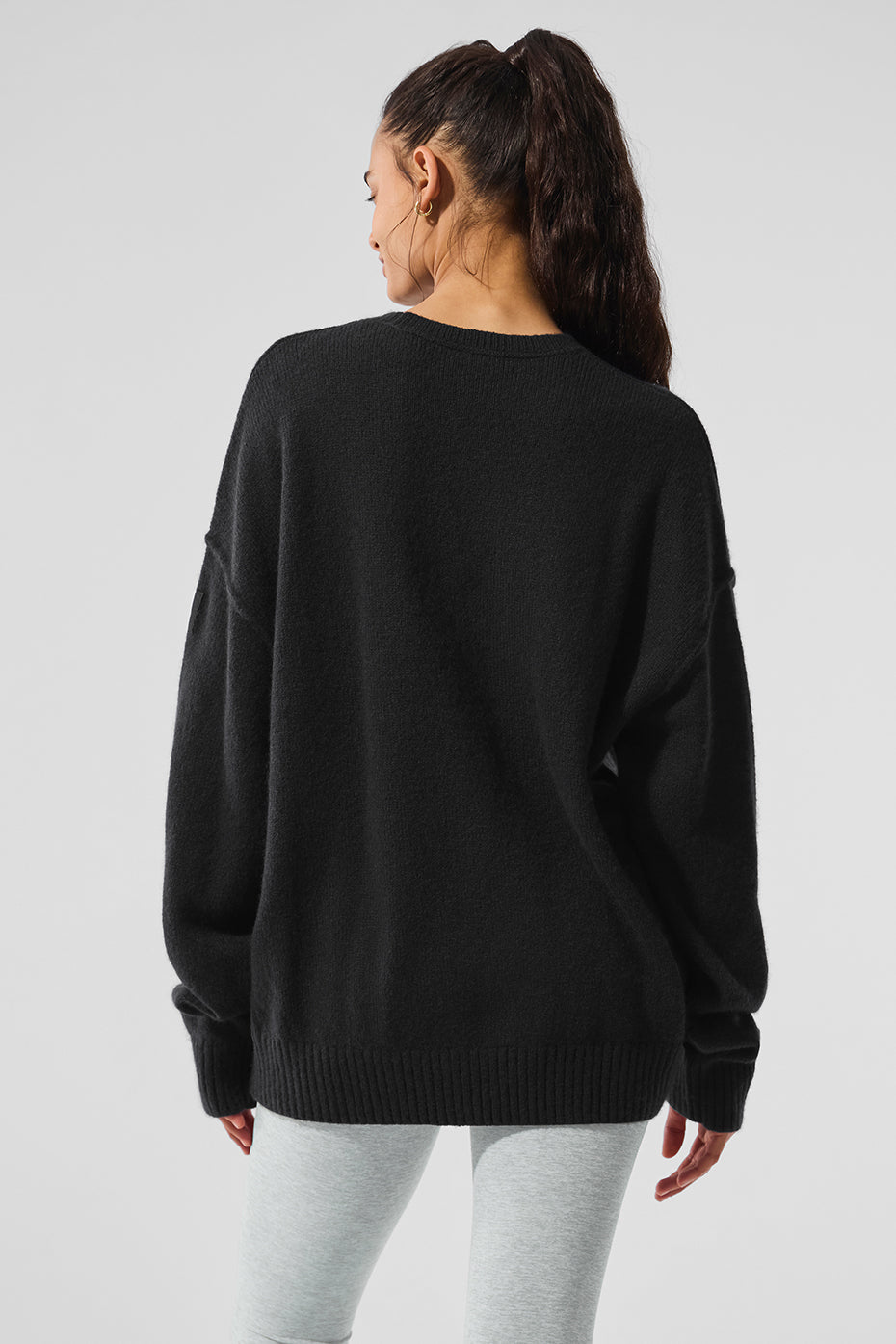 Alo Yoga Unisex Wool Cashmere New Class Crewneck Sweater - Black