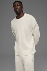 Alo Yoga Unisex Wool Cashmere New Class Crewneck Sweater - Bone Heather