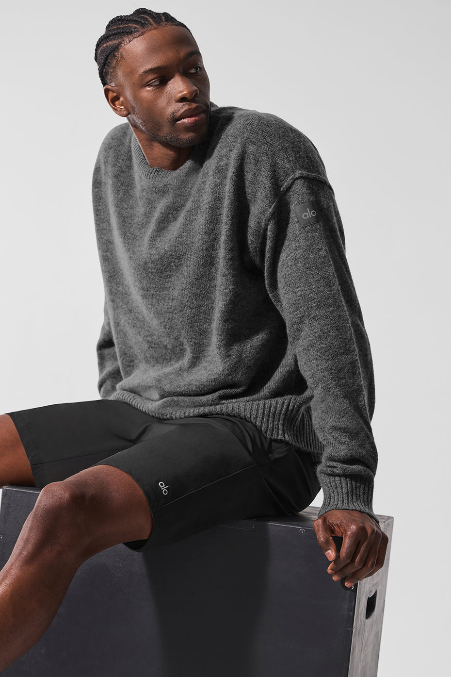 Alo Yoga Unisex Wool Cashmere New Class Crewneck Sweater - Platinum Grey
