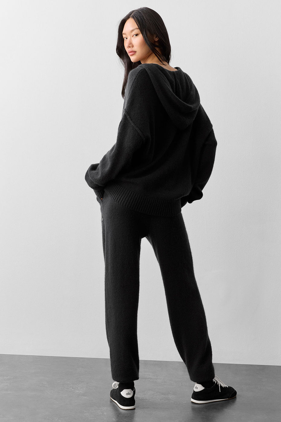 Alo Yoga Wool Cashmere New Class Full Zip Hoodie - Black