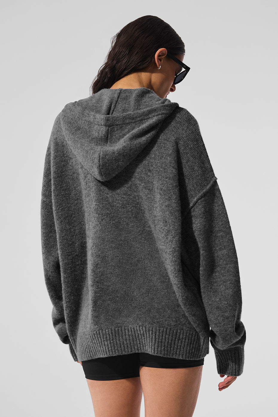 Alo Yoga Wool Cashmere New Class Full Zip Hoodie - Platinum Grey