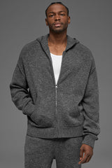 Alo Yoga Wool Cashmere New Class Full Zip Hoodie - Platinum Grey