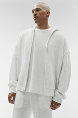 Alo Yoga Wool Cashmere New Class Full Zip Hoodie - White Heather