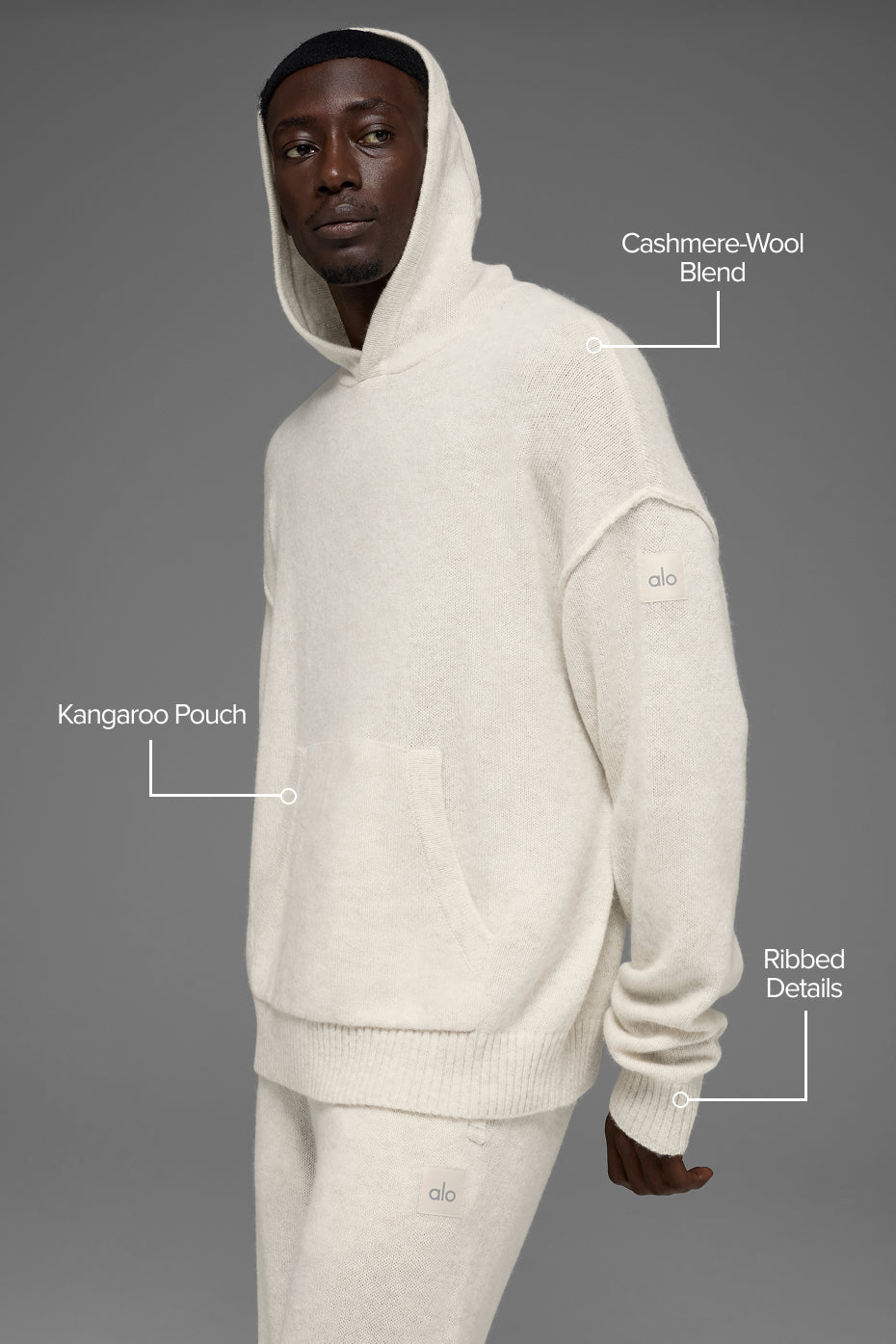 Alo Yoga Wool Cashmere New Class Hoodie - Bone Heather