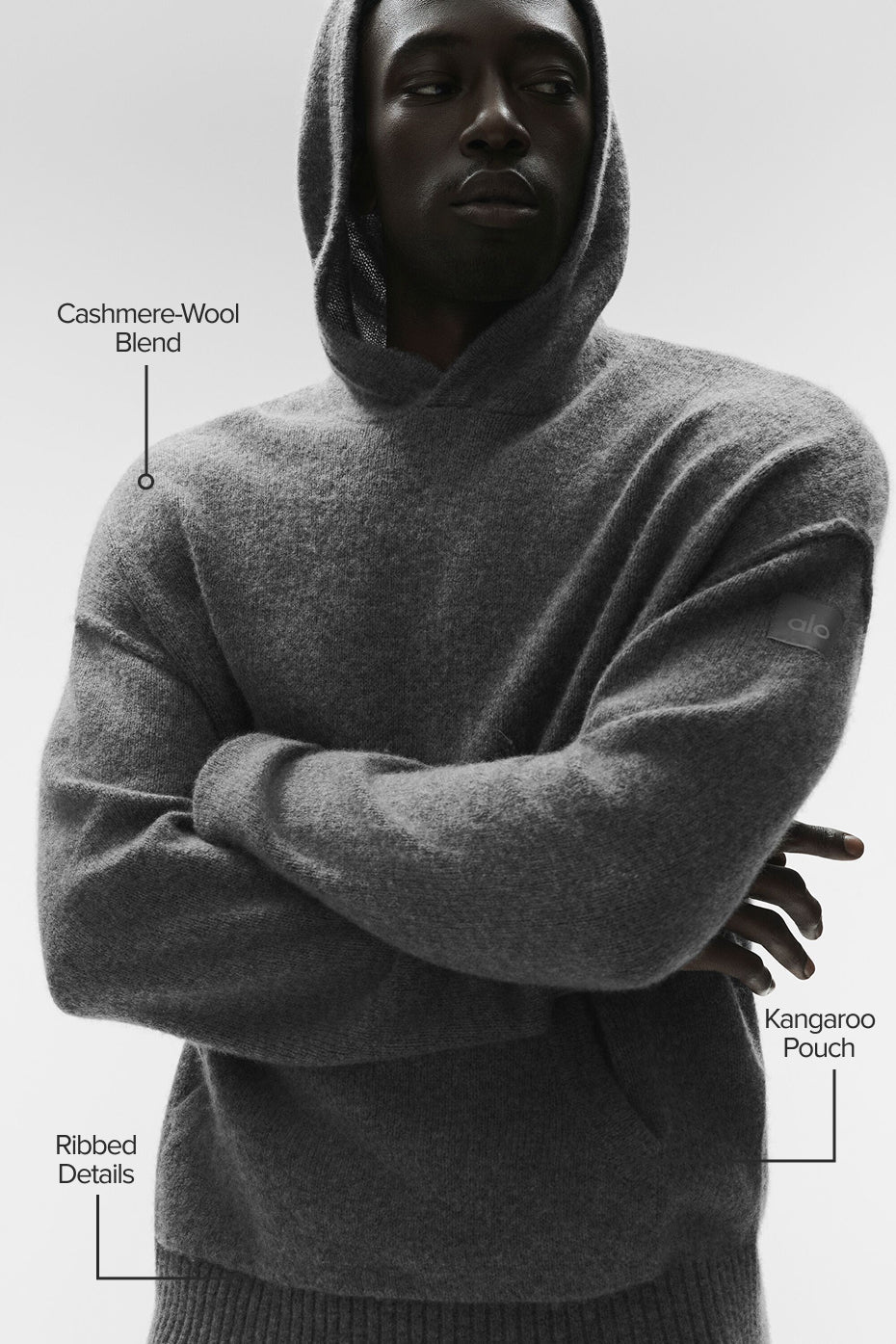 Alo Yoga Wool Cashmere New Class Hoodie - Platinum Grey
