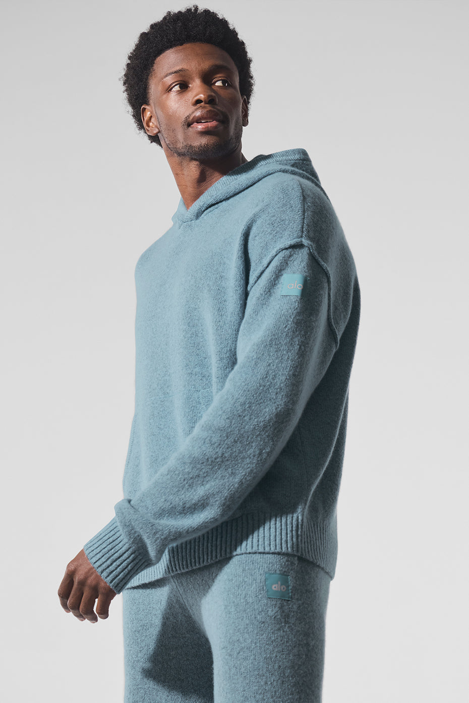 Alo Yoga Wool Cashmere New Class Hoodie - Celestial Blue Granite Heather
