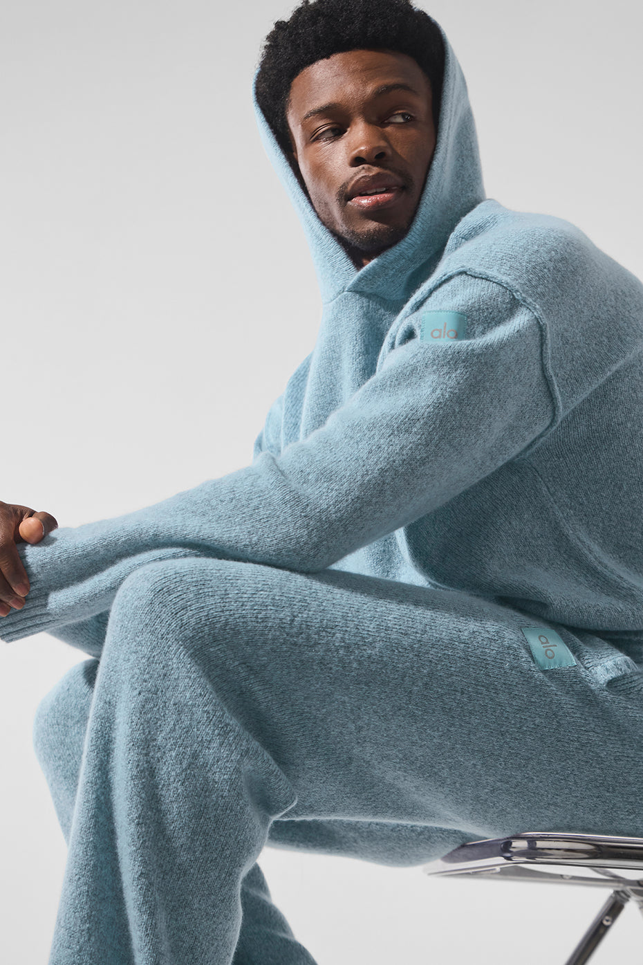 Alo Yoga Wool Cashmere New Class Hoodie - Celestial Blue Granite Heather