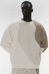 Alo Yoga Make Waves Crew Neck Pullover - Ivory/Bone/Gravel