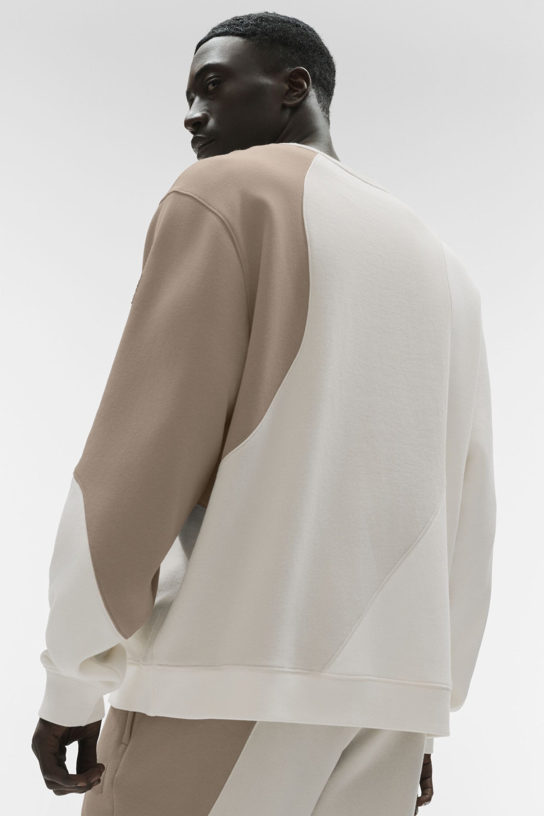 Alo Yoga Make Waves Crew Neck Pullover - Ivory/Bone/Gravel