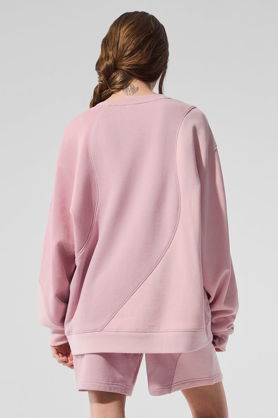 Alo Yoga Make Waves Crew Neck Pullover - Sunset Pink Tonal