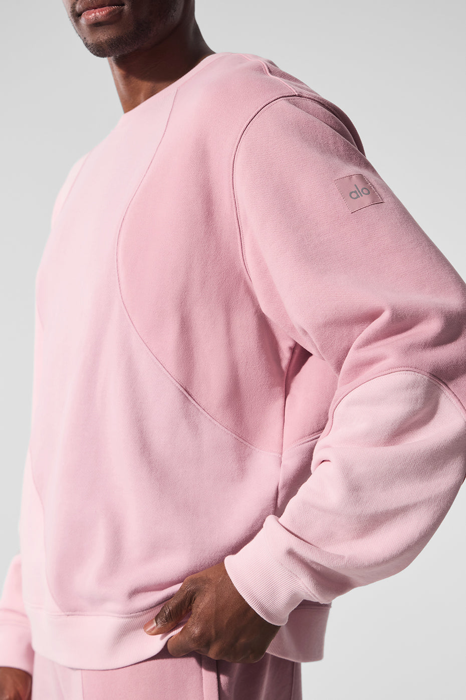 Alo Yoga Make Waves Crew Neck Pullover - Sunset Pink Tonal