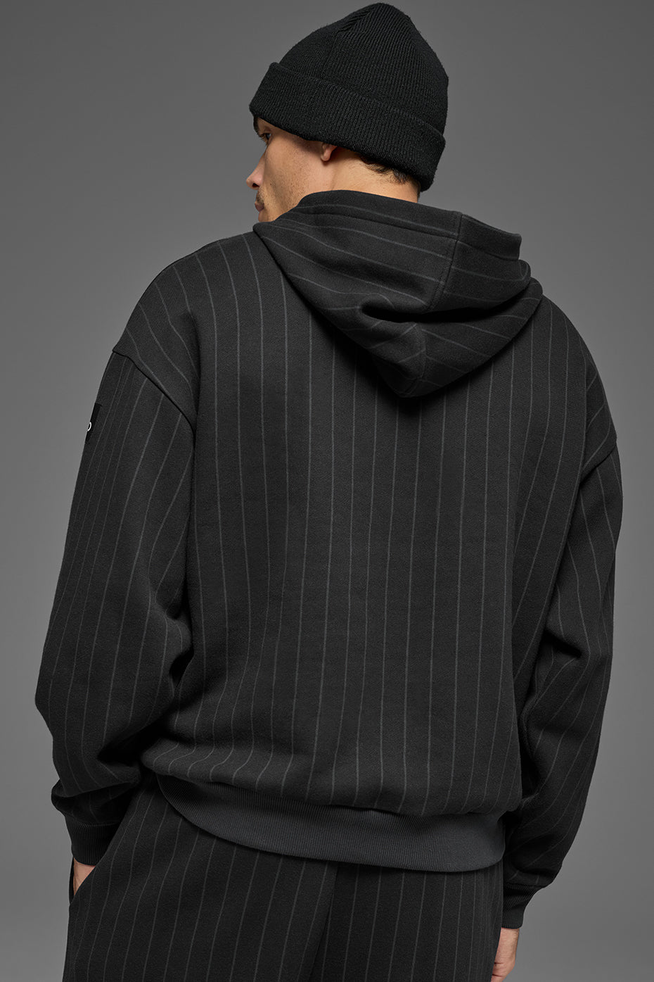 Alo Yoga Pinstripe Hoodie - Black Pinstripe