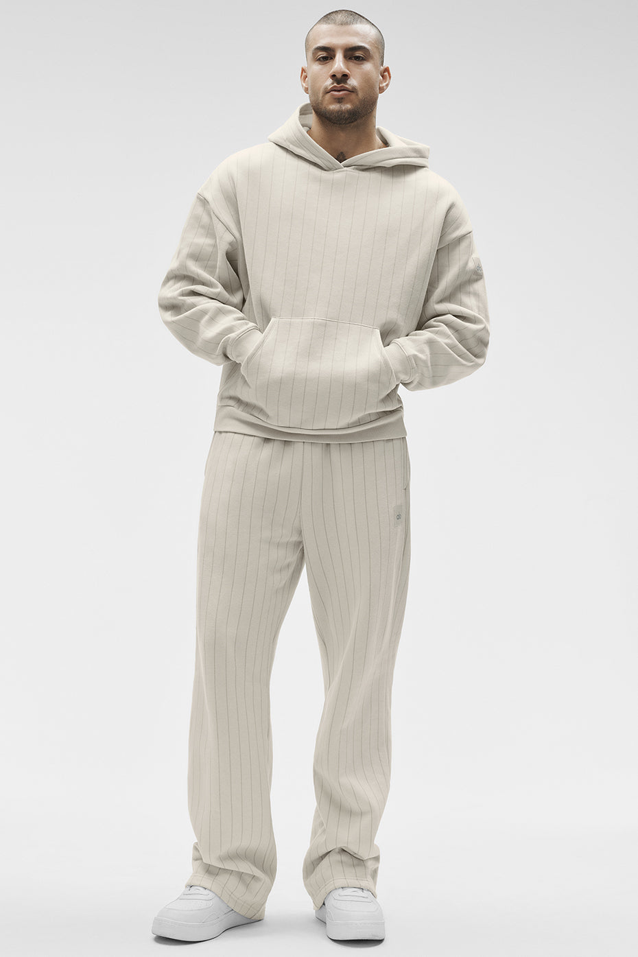 Alo Yoga Pinstripe Hoodie - Bone Pinstripe