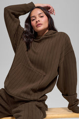 Alo Yoga Pinstripe Hoodie - Espresso Pinstripe