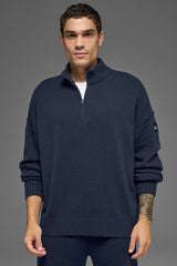 Alo Yoga Wool Cashmere New Class 1/4 Zip Pullover - Navy