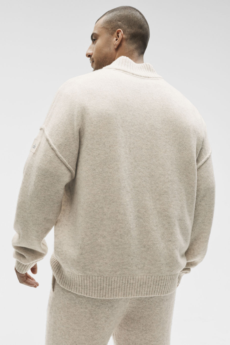 Alo Yoga Wool Cashmere New Class 1/4 Zip Pullover - Oatmeal Heather