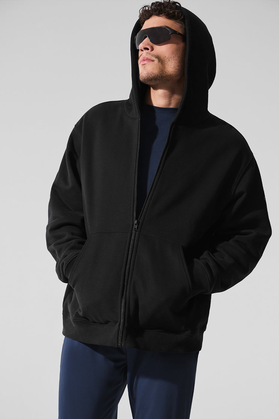 Alo Yoga Renown Heavy Weight Full Zip Hoodie - Black